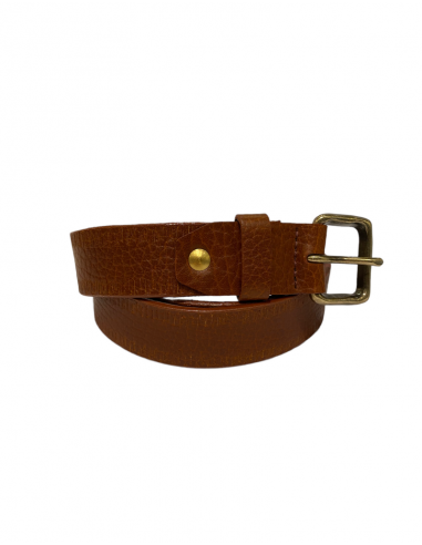 NATTORI EMBOSSED DASHES BELT WITH TADALA BUCKLE Pour