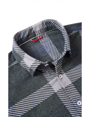 LARGE PLAID LONG SLEEVE KNIT SHIRT commande en ligne