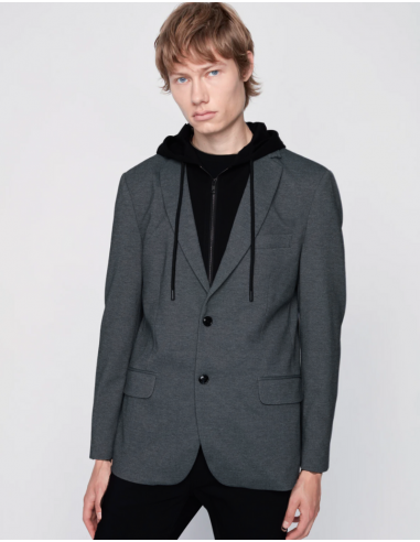 SAMUEL KNIT BLAZER WITH DETACHABLE HOOD l'évolution des habitudes 