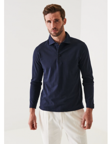 LONG SLEEVE ICONIC PIMA STRETCH POLO de France