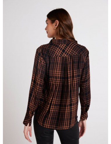 PLAID PLEATED BUTTON DOWN SHIRT france