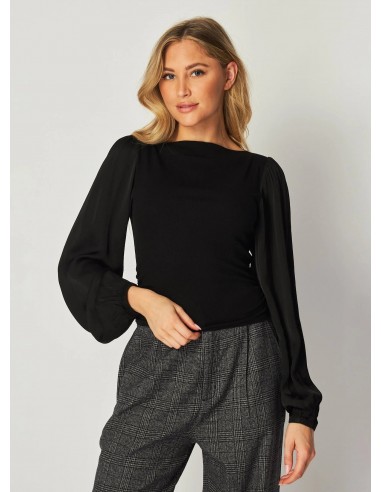 RUCHED WAIST FLOWY SLEEVE TOP Jusqu'à 80% De Réduction