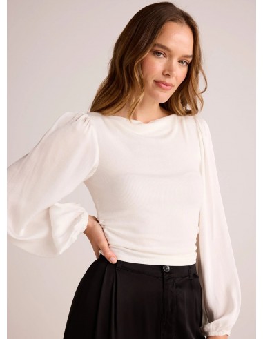 RUCHED WAIST FLOWY SLEEVE TOP votre