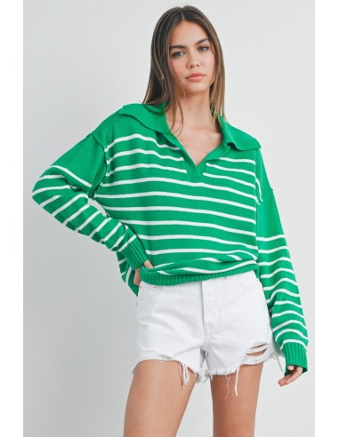 JOHNNY COLLAR STRIPED SWEATER de la marque