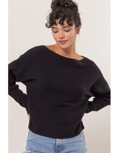 RIBBED BOATNECK KNIT TOP Toutes les collections ici